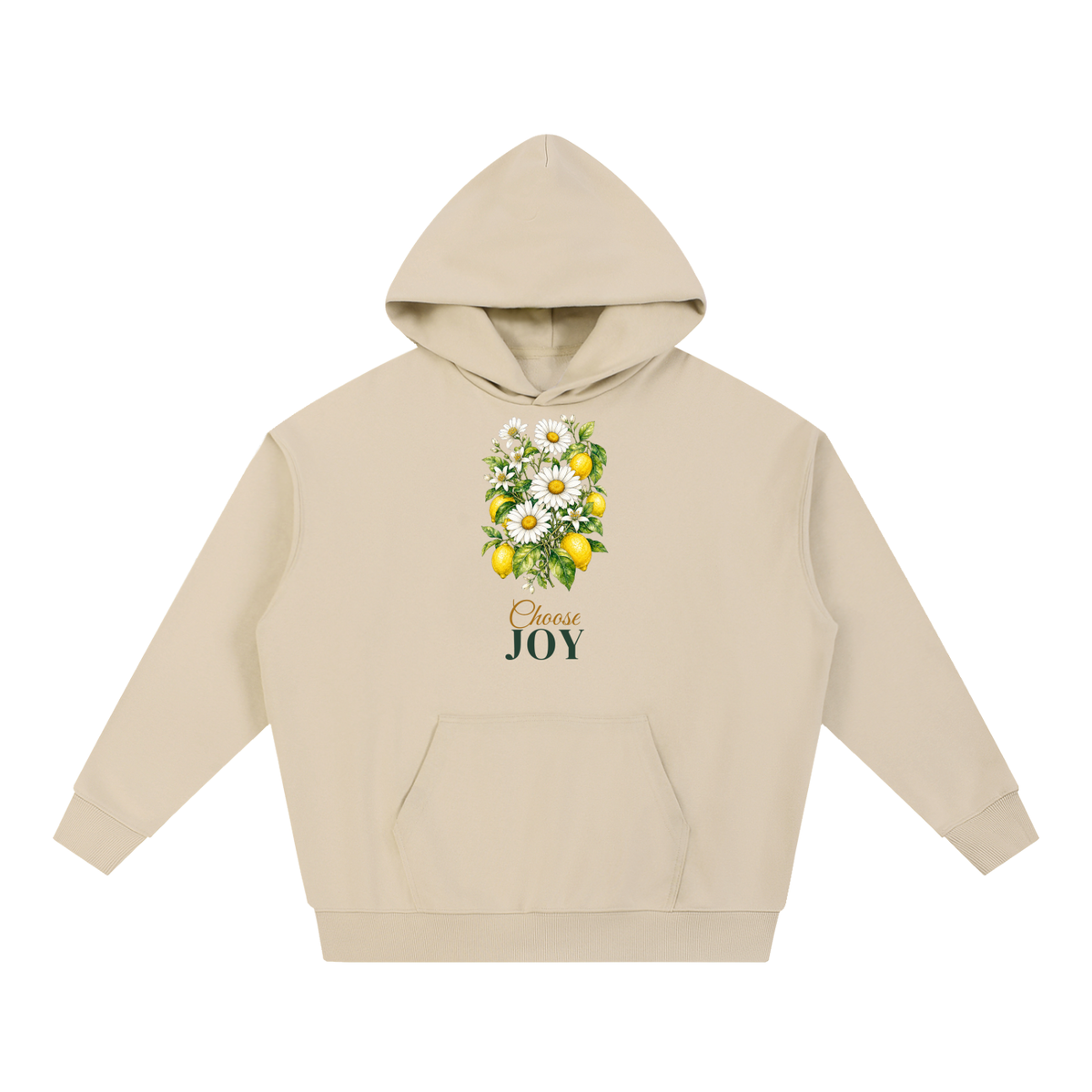 Choose Joy Hoodie | Daisy Lemon Watercolor Floral Sweatshirt for Women