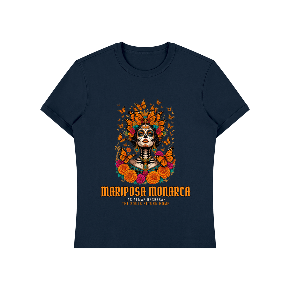Mariposa Monarca T-Shirt | Monarch Butterfly Catrina Día de los Muertos Graphic Tee