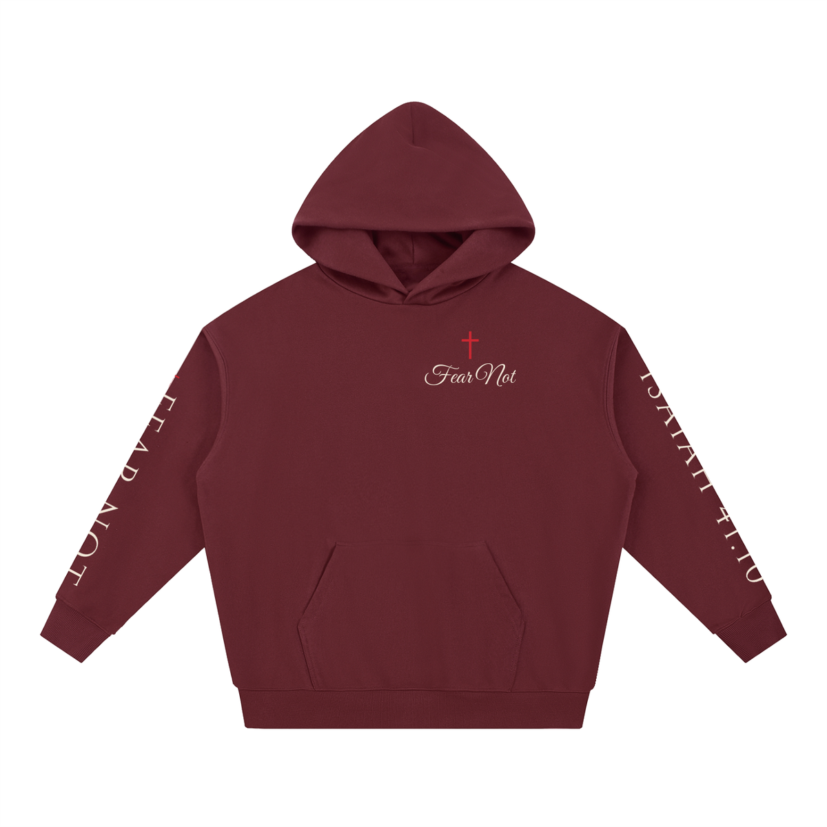 FEAR NOT Isaiah 41:10 Hoodie | Bold Rose Christian Sweatshirt, Vintage Faith Statement Hoodie, Bible Verse Gift