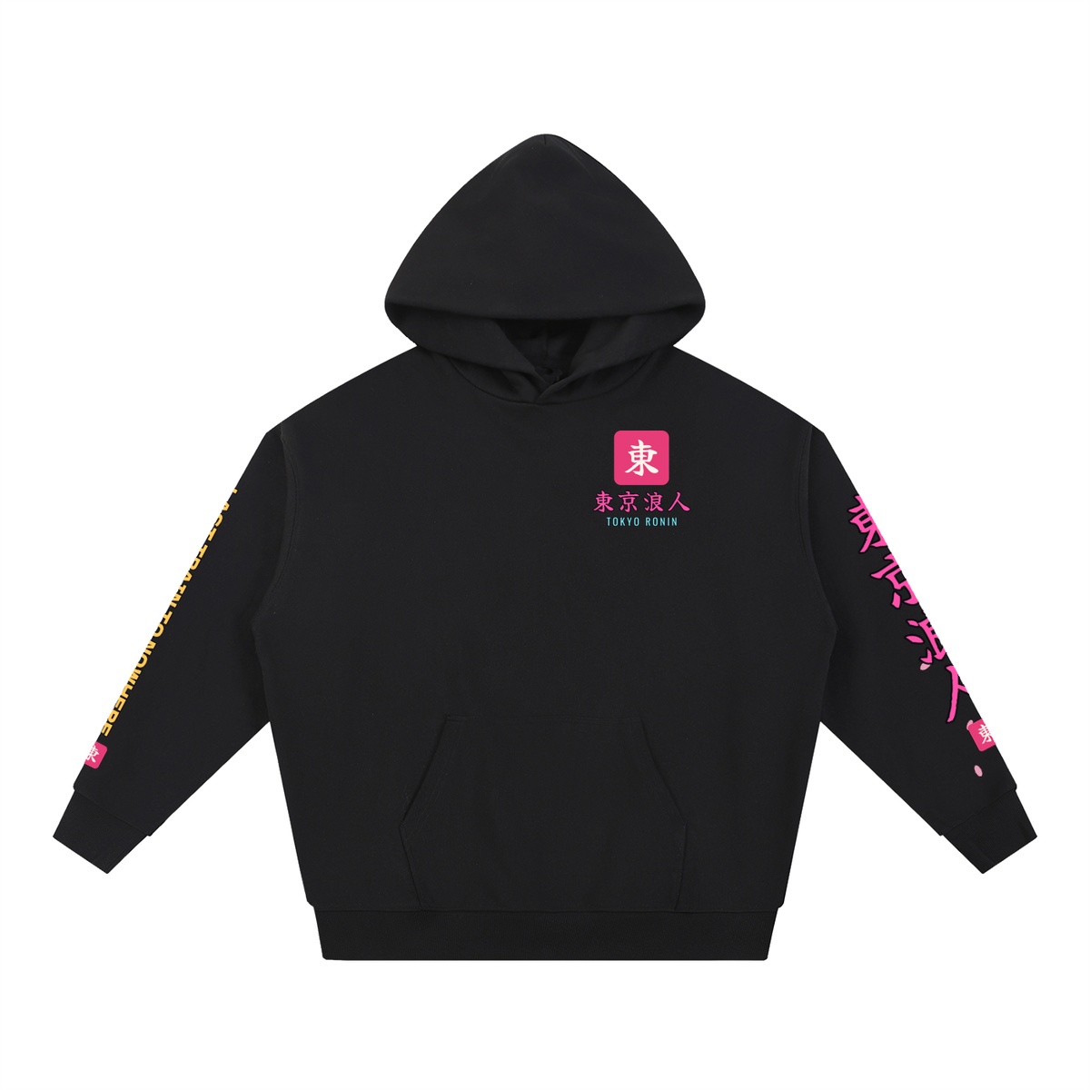 Tokyo Ronin Hoodie | Synthwave Female Samurai Japanese Graphic Hoodie, Back & Sleeve Print
