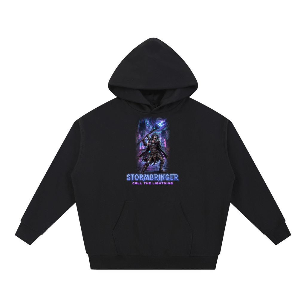 Stormbringer Hoodie | Lightning Mage Dark Fantasy Graphic Hoodie