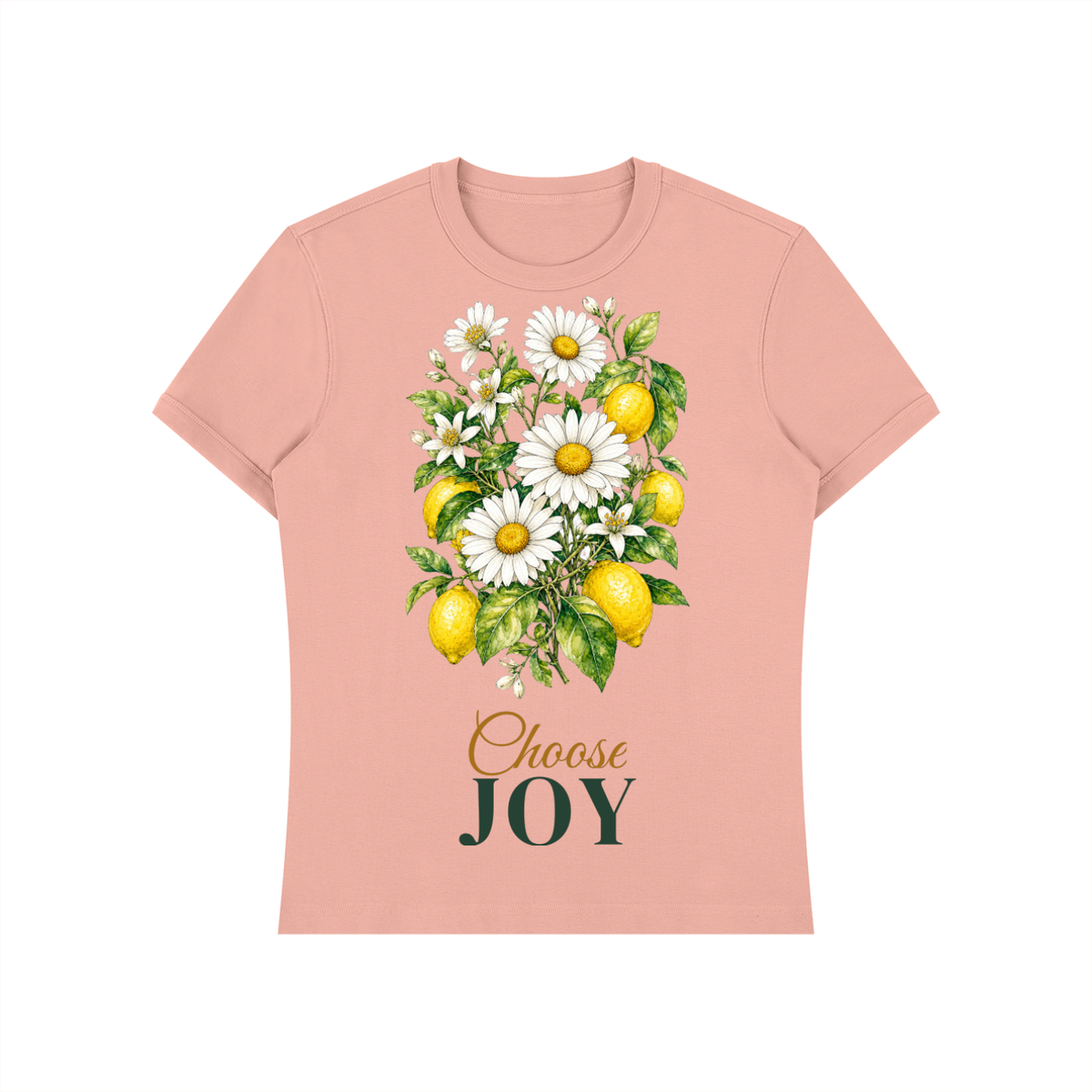 Choose Joy Shirt | Daisy Lemon Watercolor Graphic Tee for Women
