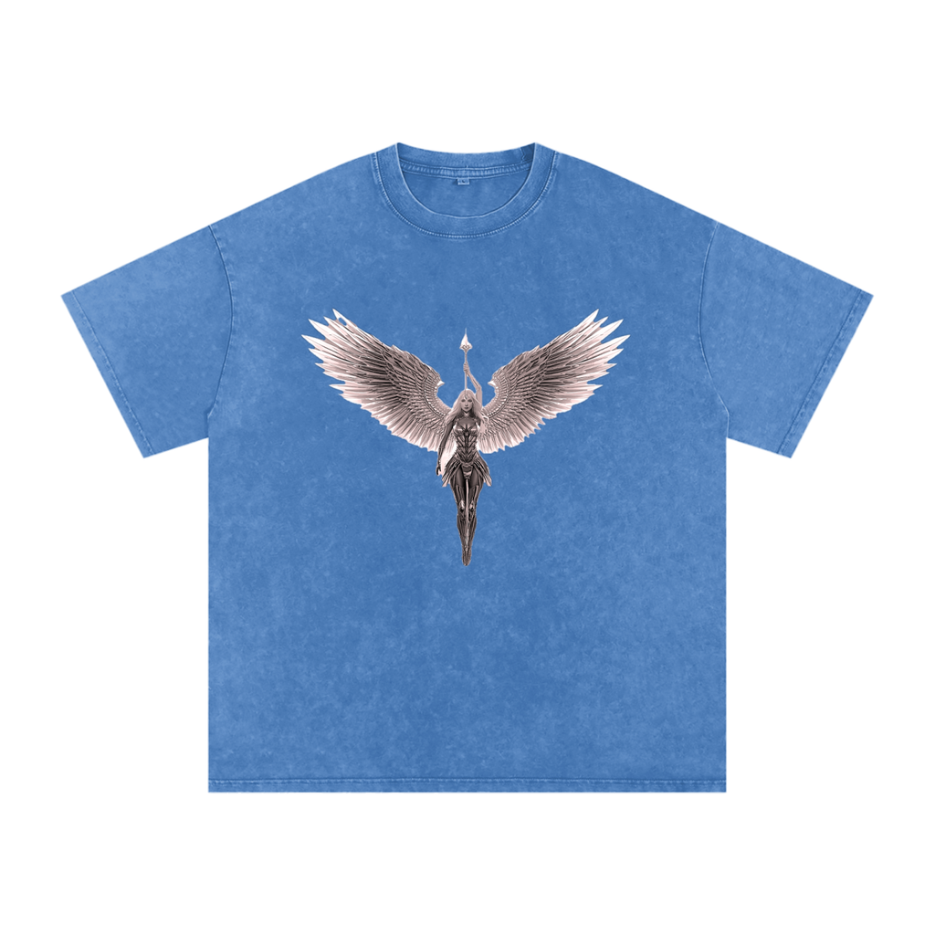 Valkyrie B & W Snow Washed Oversized Cotton T-Shirt