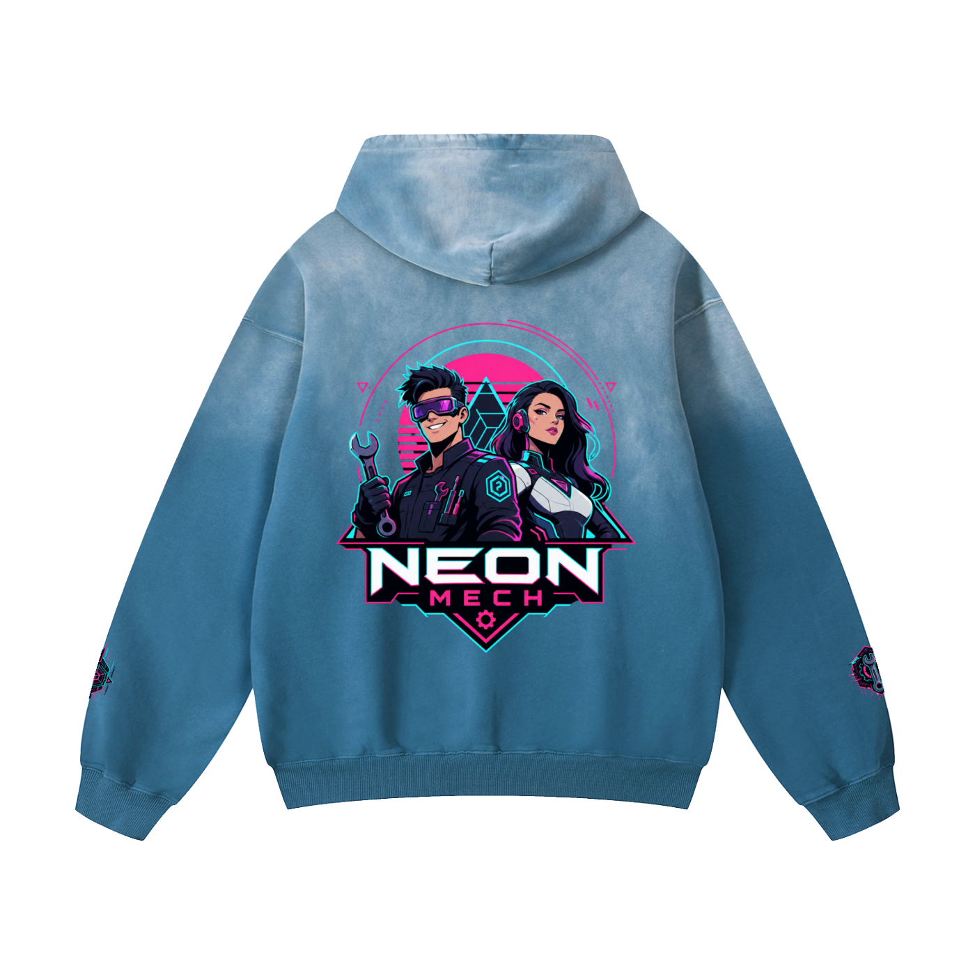 NEON MECHANIC Heavyweight Sunfade Oversized Hoodie