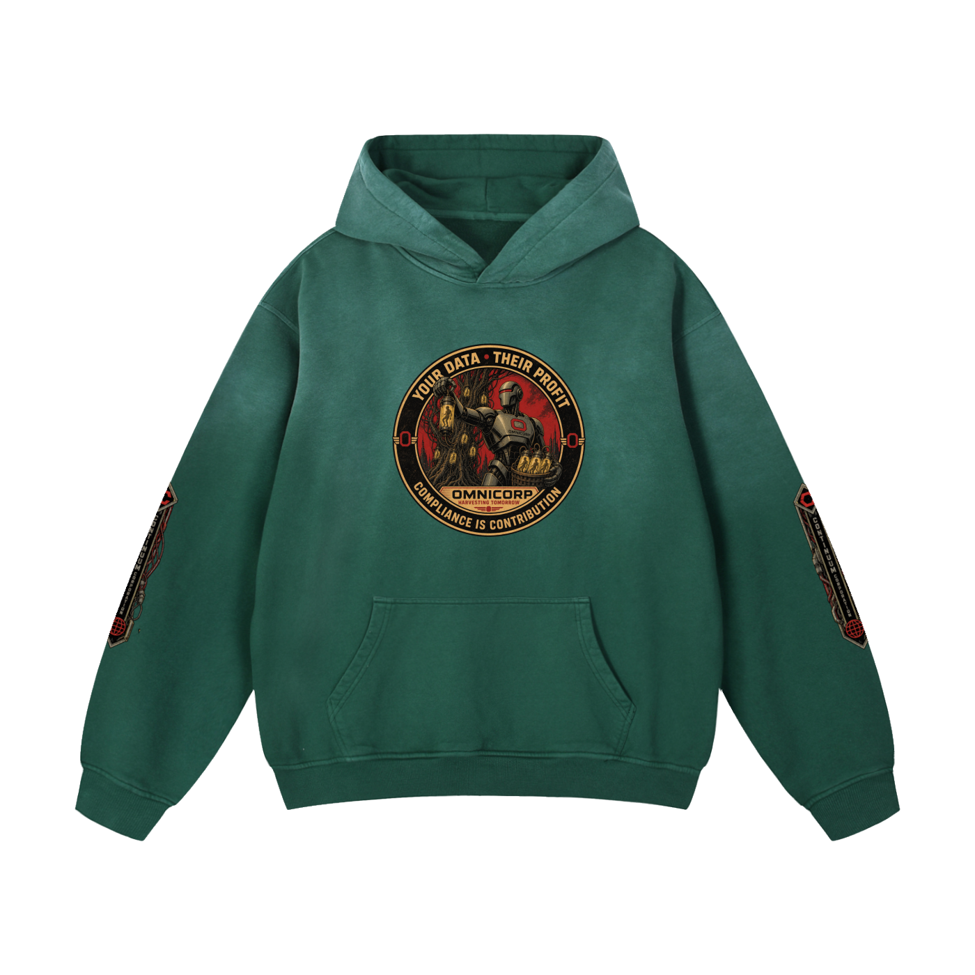 HUMAN DATA | Cyberpunk Oversized Heavyweight Hoodie