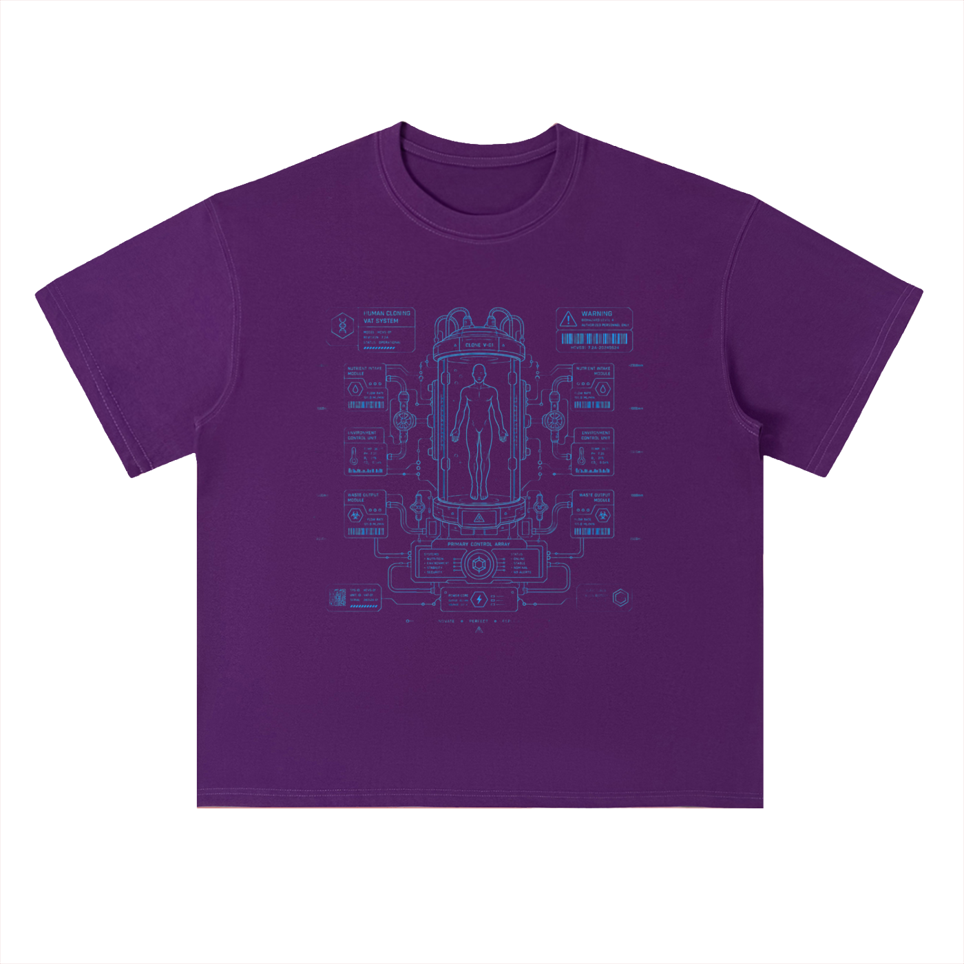 HUMAN CLONE VECTOR | Sci-Fi Blueprint Heavyweight Drop-Shoulder Tee