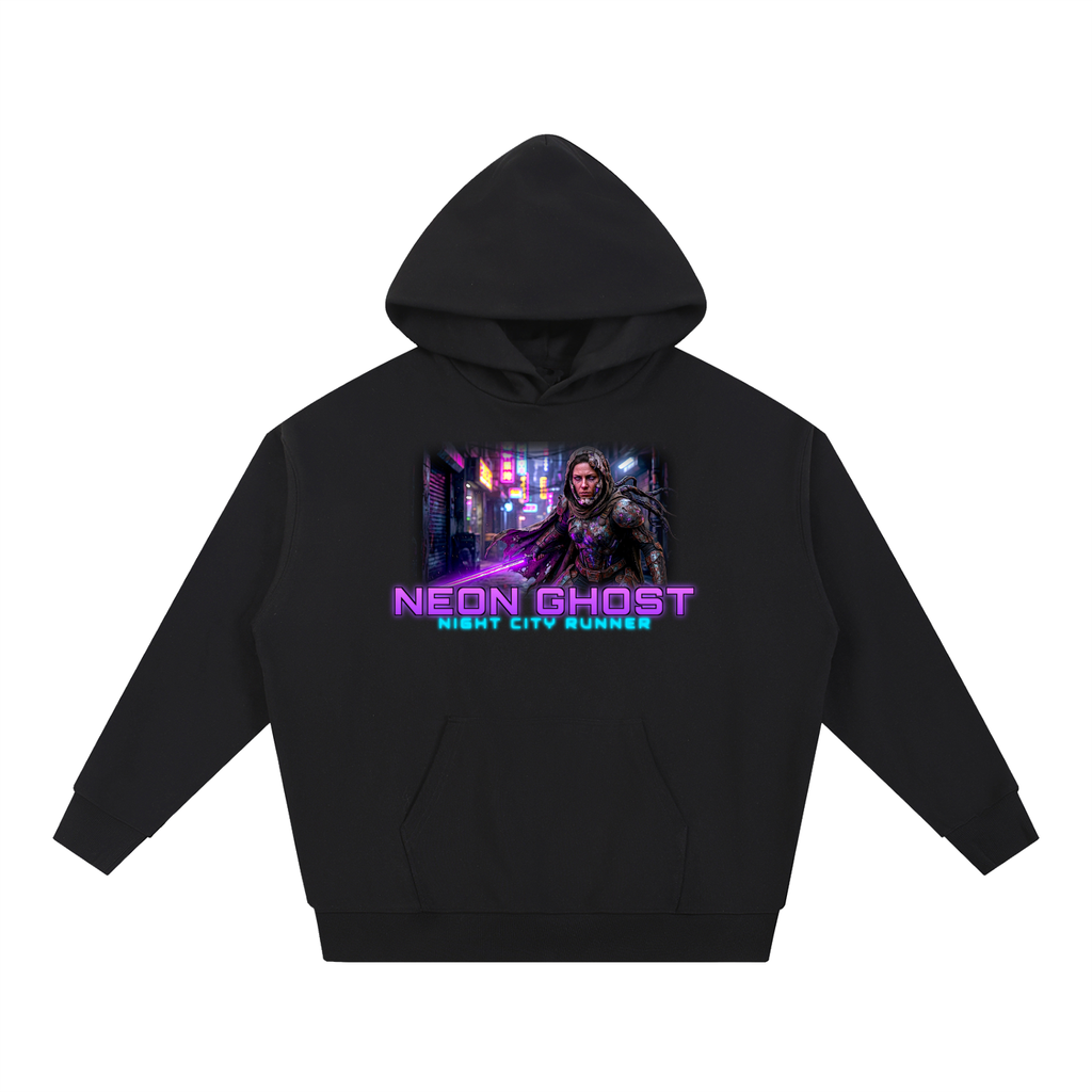 Neon Ghost Hoodie | Cyberpunk Runner Sci-Fi Graphic Hoodie