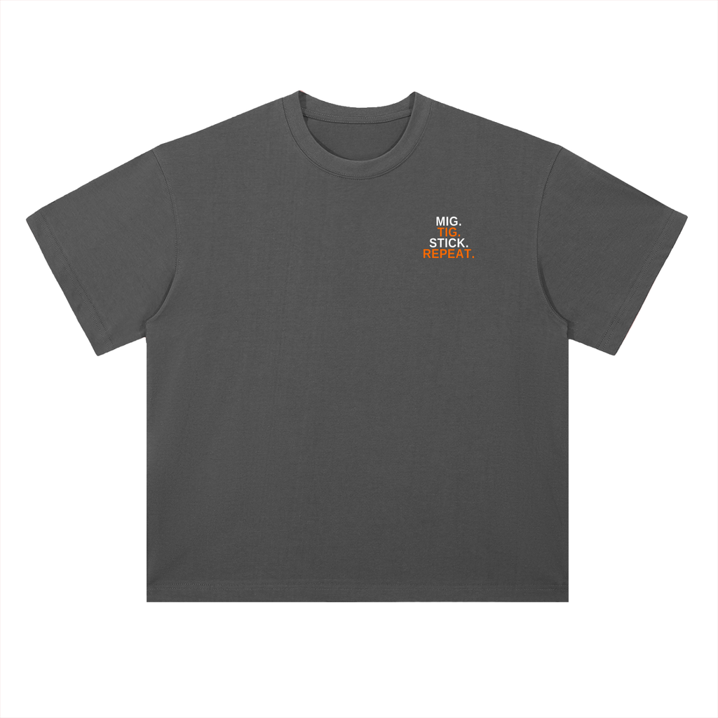 MIG STICK REPEAT Heavyweight Drop Shoulder Cotton T-Shirt