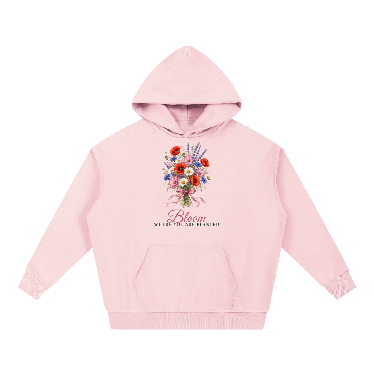 Bloom Where You Are Planted Hoodie | Wildflower Bouquet Watercolor Floral Sweatshirt for Women