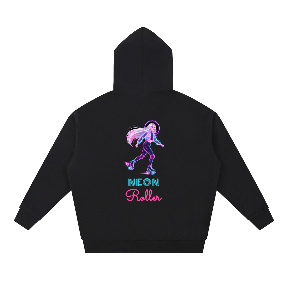 Neon Roller Hoodie, Synthwave Roller Skate Sweatshirt, Glow Roller Girl Skating Gift