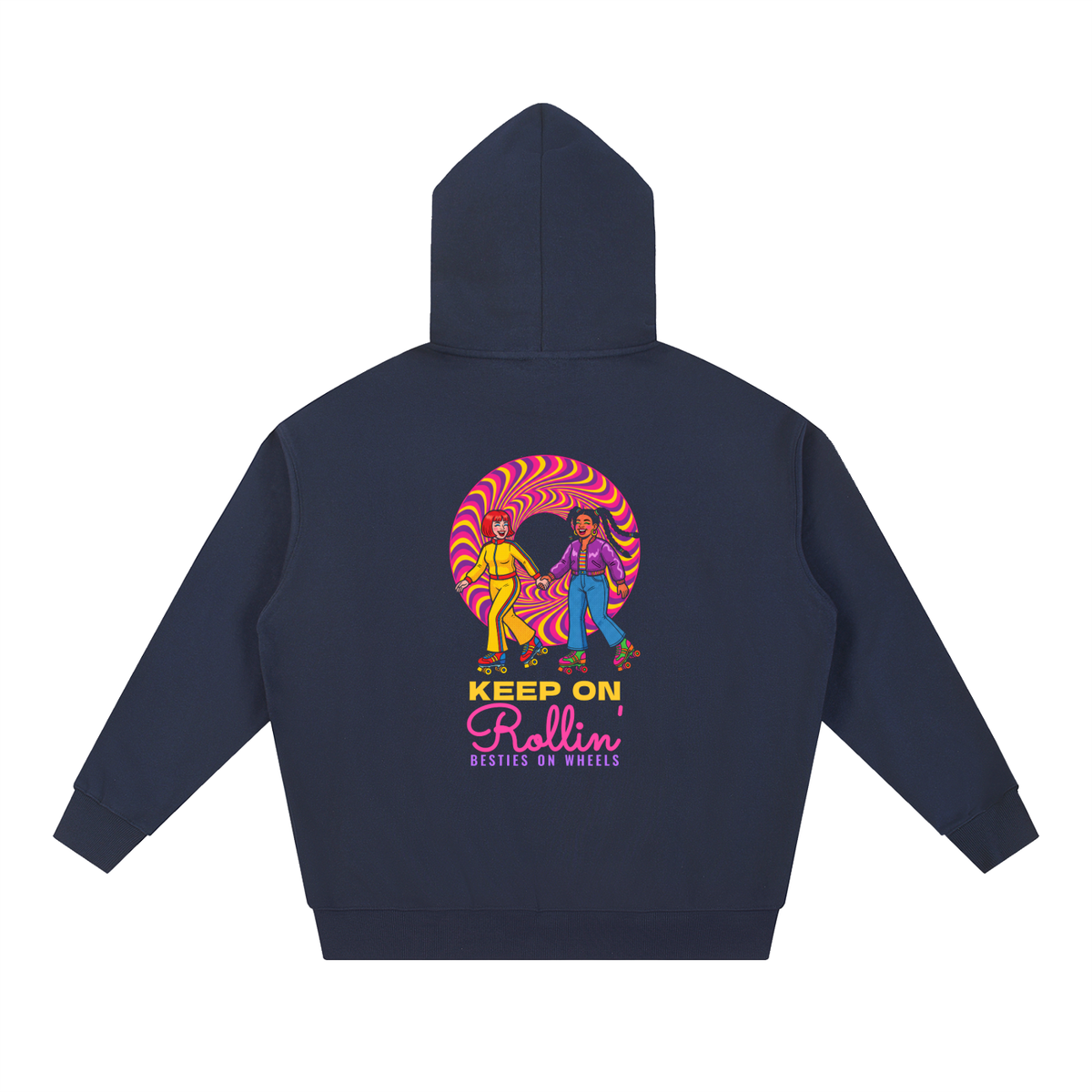 Keep On Rollin Besties Hoodie, Best Friend Roller Skate Sweatshirt, Retro Skating Gift for BFF