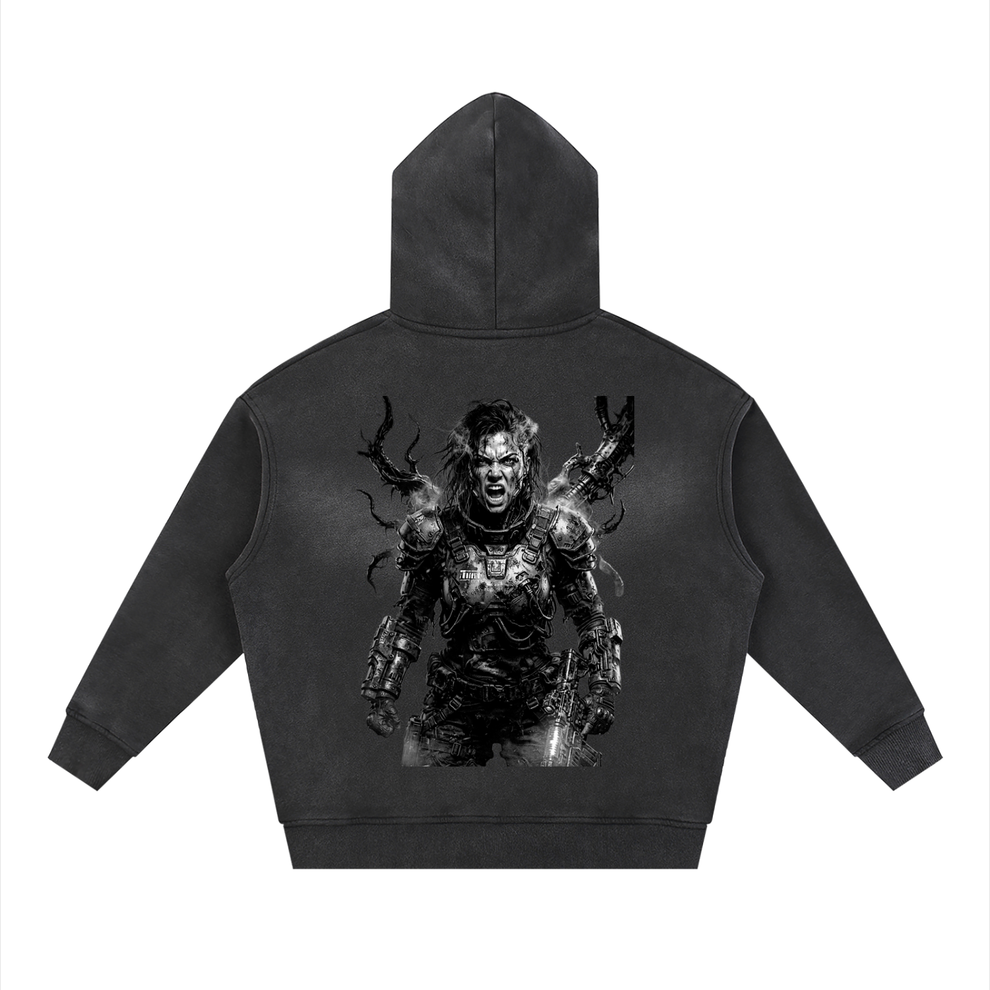 Sunfade Two-way Zipper Boxy Fleece Hoodie