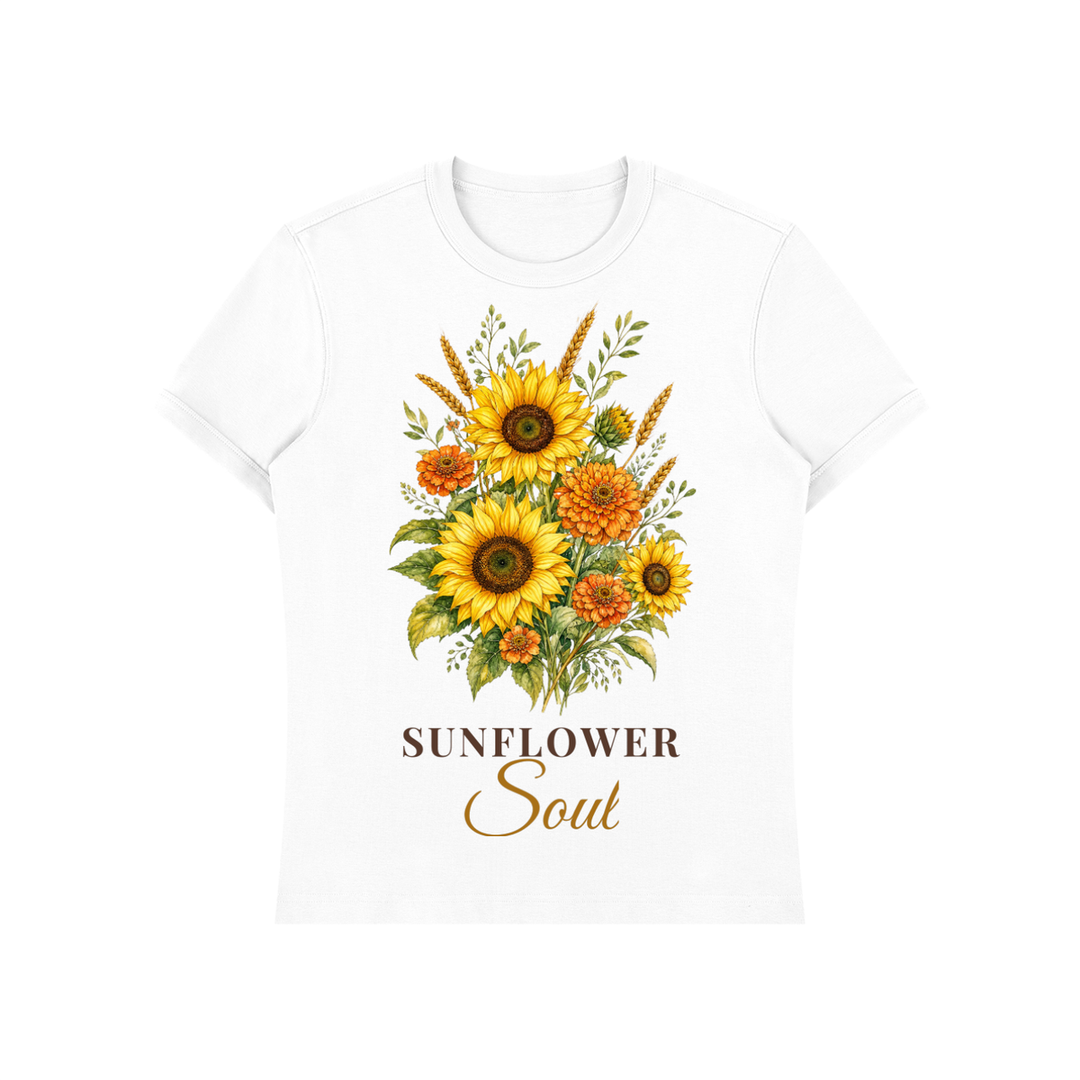 Sunflower Soul Shirt | Sunflower Bouquet Watercolor Graphic Tee for Women