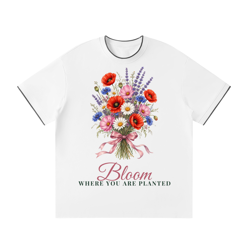 Bloom Where You Are Planted Shirt | Relaxed Regular Fit Wildflower Watercolor Tee for Women, Sizes S-3XL