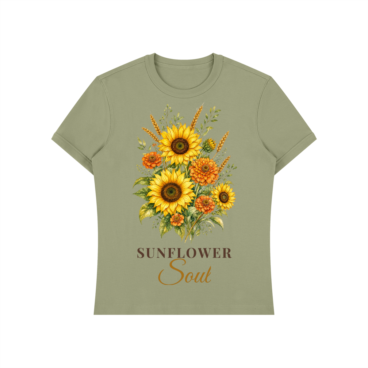 Sunflower Soul Shirt | Sunflower Bouquet Watercolor Graphic Tee for Women