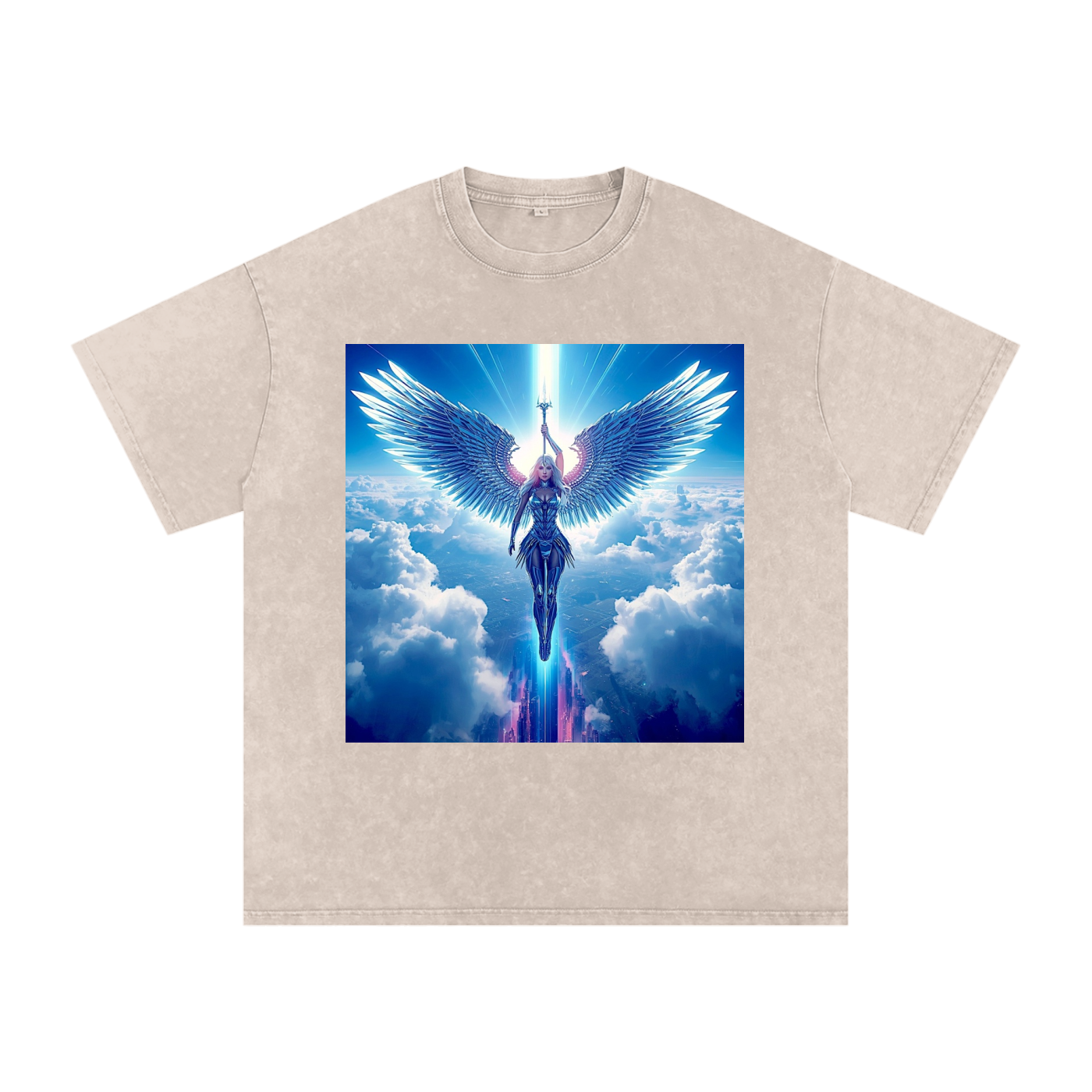 Snow Washed Oversized Cotton T-Shirt