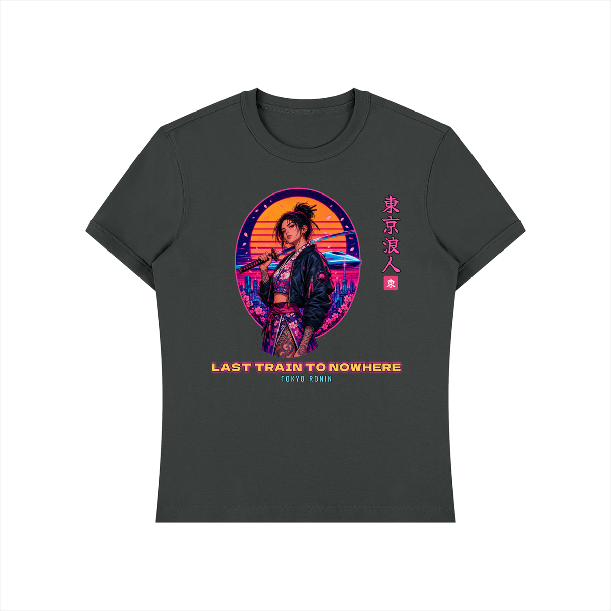 Tokyo Ronin T-Shirt | Synthwave Female Samurai Japanese Graphic Tee
