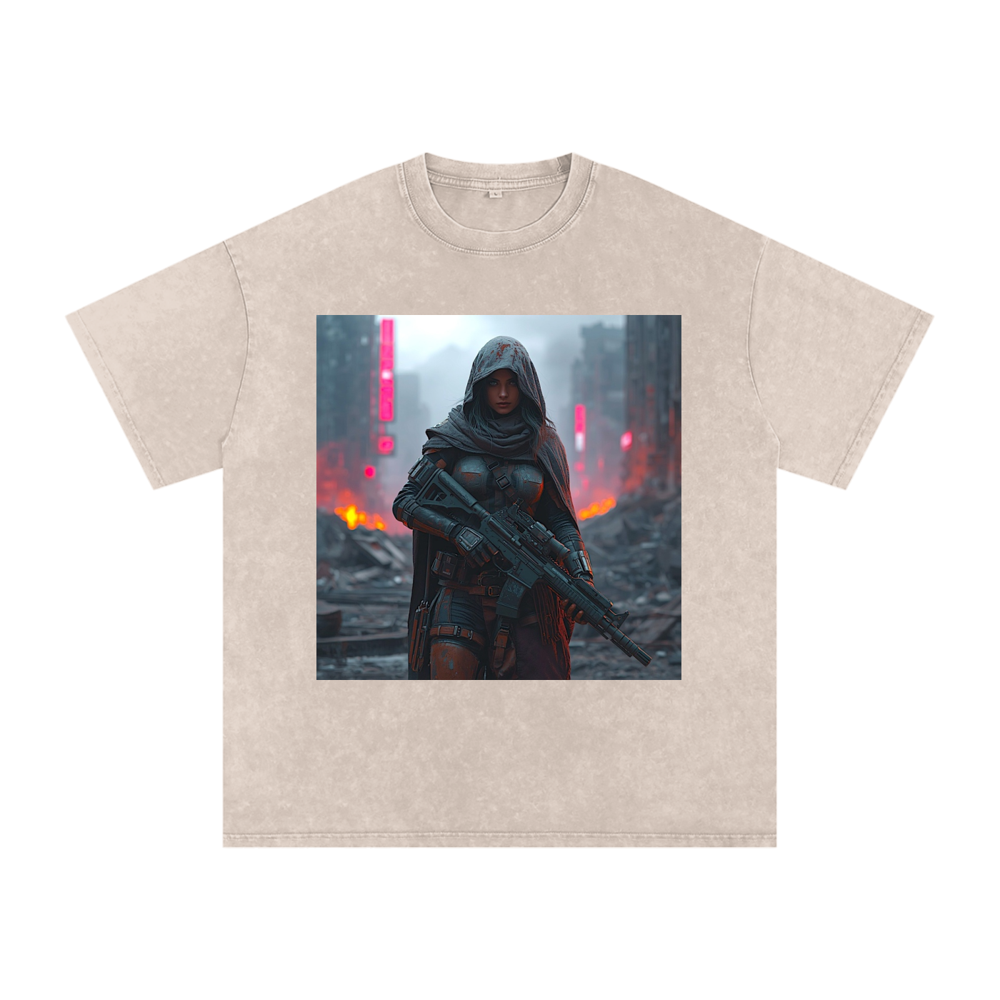 Snow Washed Oversized Cotton T-Shirt