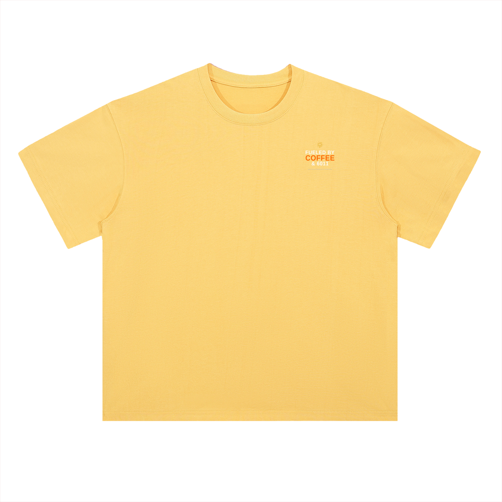 FUELED BY COFFE & 6011 Heavyweight Drop Shoulder Cotton T-Shirt