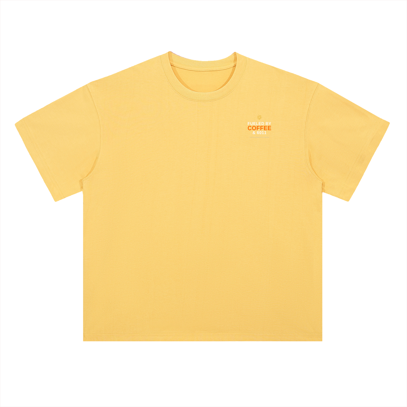 FUELED BY COFFE & 6011 Heavyweight Drop Shoulder Cotton T-Shirt
