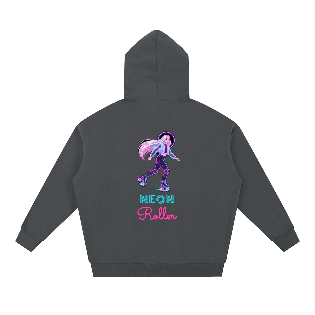 Neon Roller Hoodie, Synthwave Roller Skate Sweatshirt, Glow Roller Girl Skating Gift