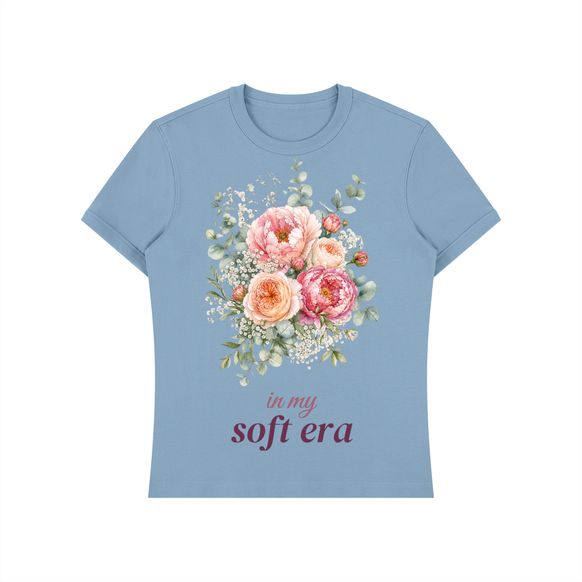 In My Soft Era Shirt | Peony Floral Watercolor Graphic Tee for Women