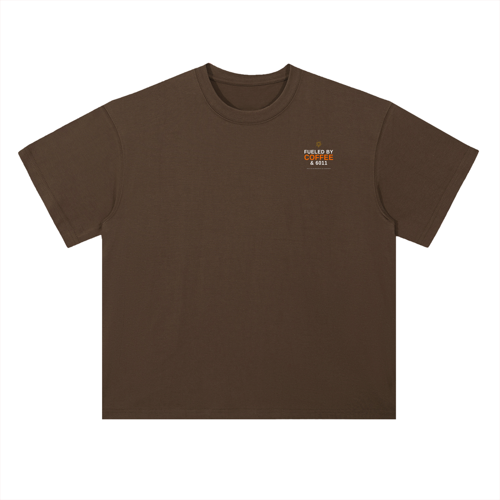 FUELED BY COFFE & 6011 Heavyweight Drop Shoulder Cotton T-Shirt