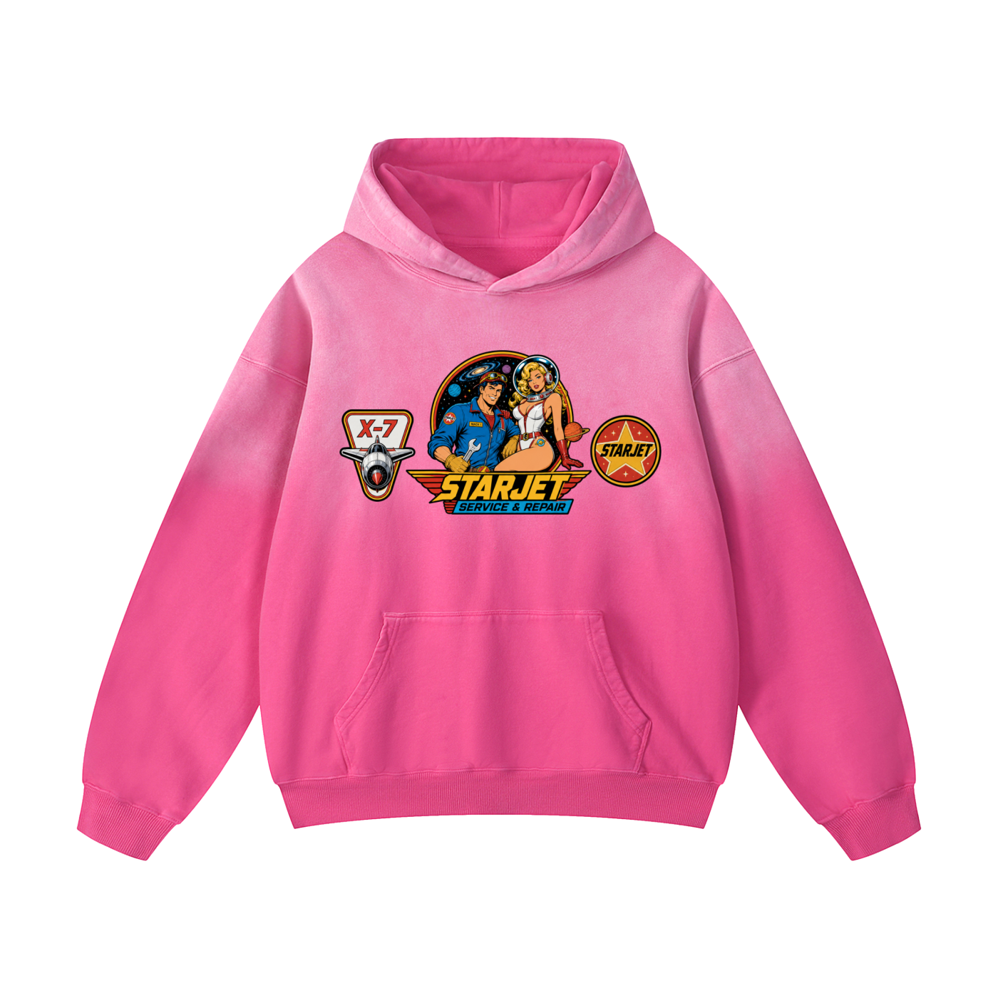 STARJET MECHANIC Heavyweight Sunfade Oversized Hoodie
