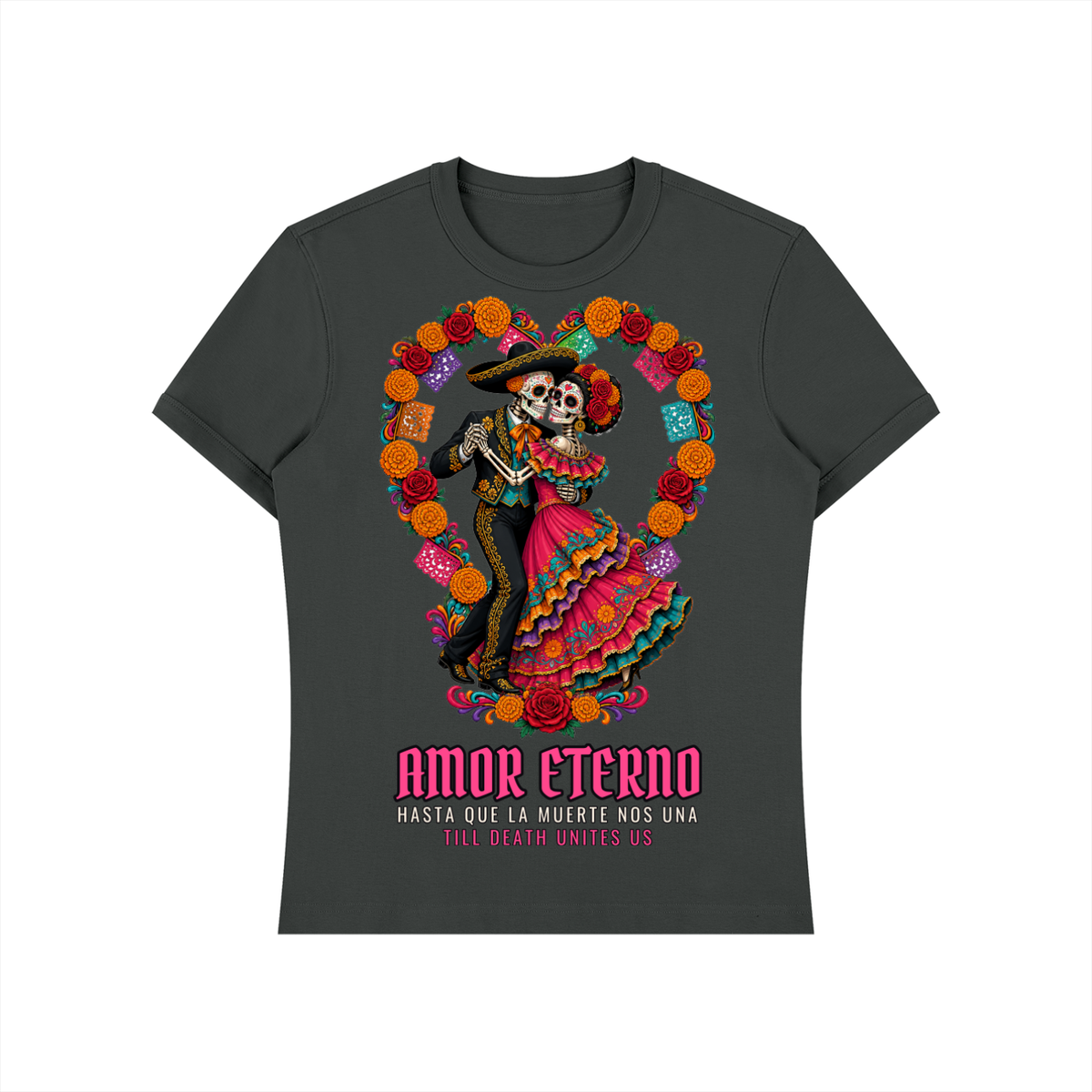 Amor Eterno T-Shirt | Skeleton Couple Dancing Día de los Muertos Graphic Tee