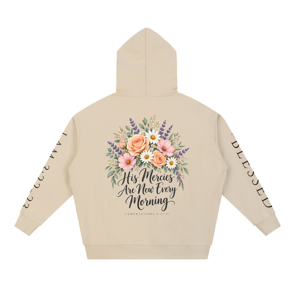 His Mercies Are New Every Morning Hoodie | Floral Bible Verse Sweatshirt, Lamentations 3:23 Christian Gift for Her