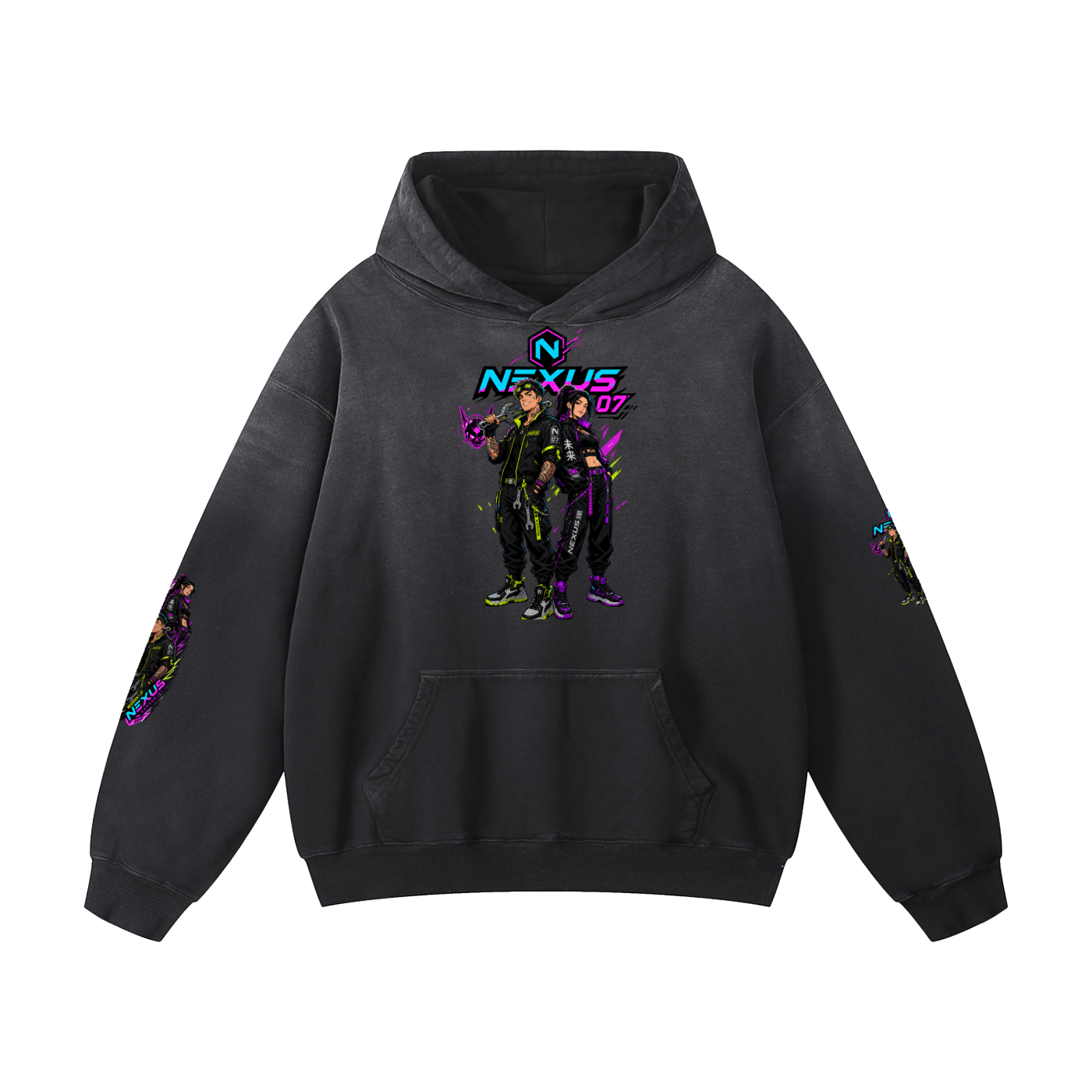 NEXUS MECHANIC Heavyweight Sunfade Oversized Hoodie