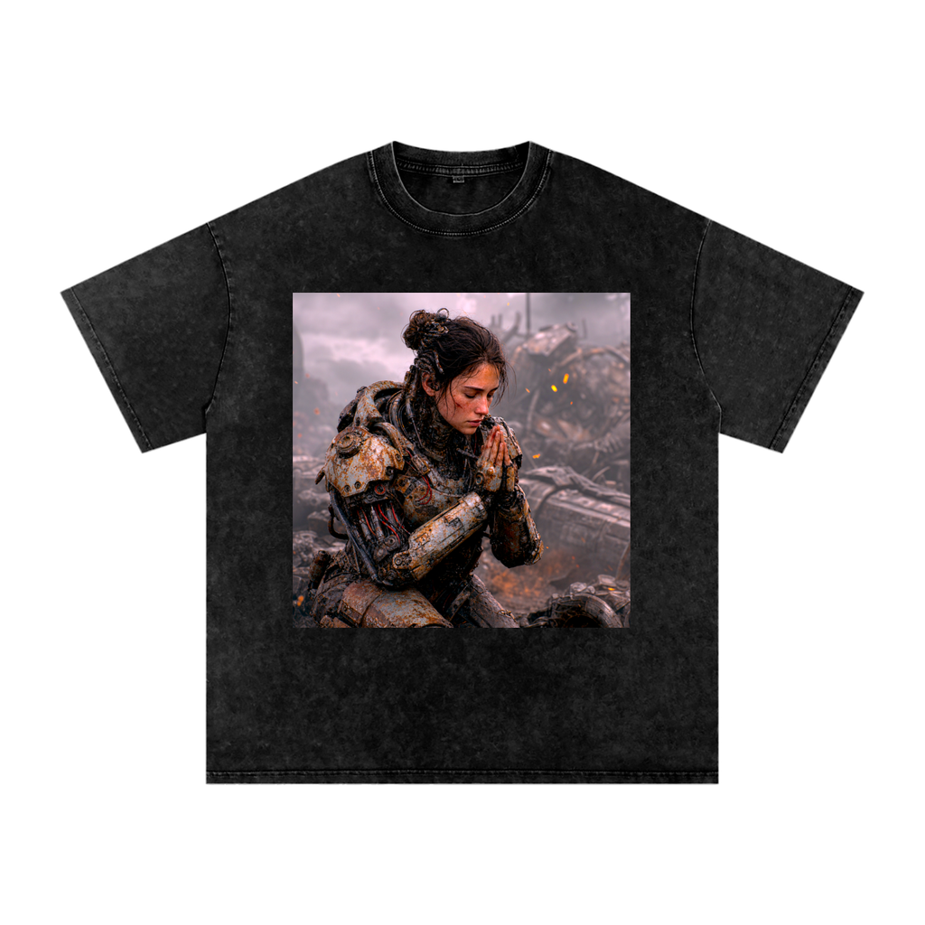 Snow Washed Oversized Cotton T-Shirt