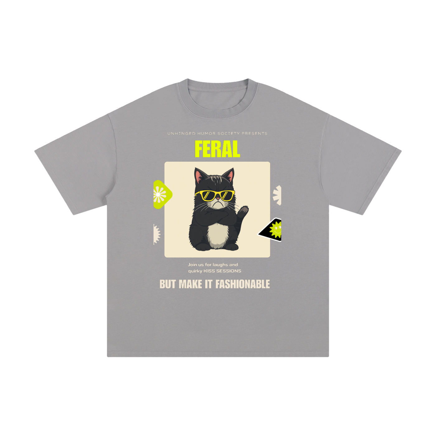 Feral Unhinged Humor Society | Funny Cat T-Shirt
