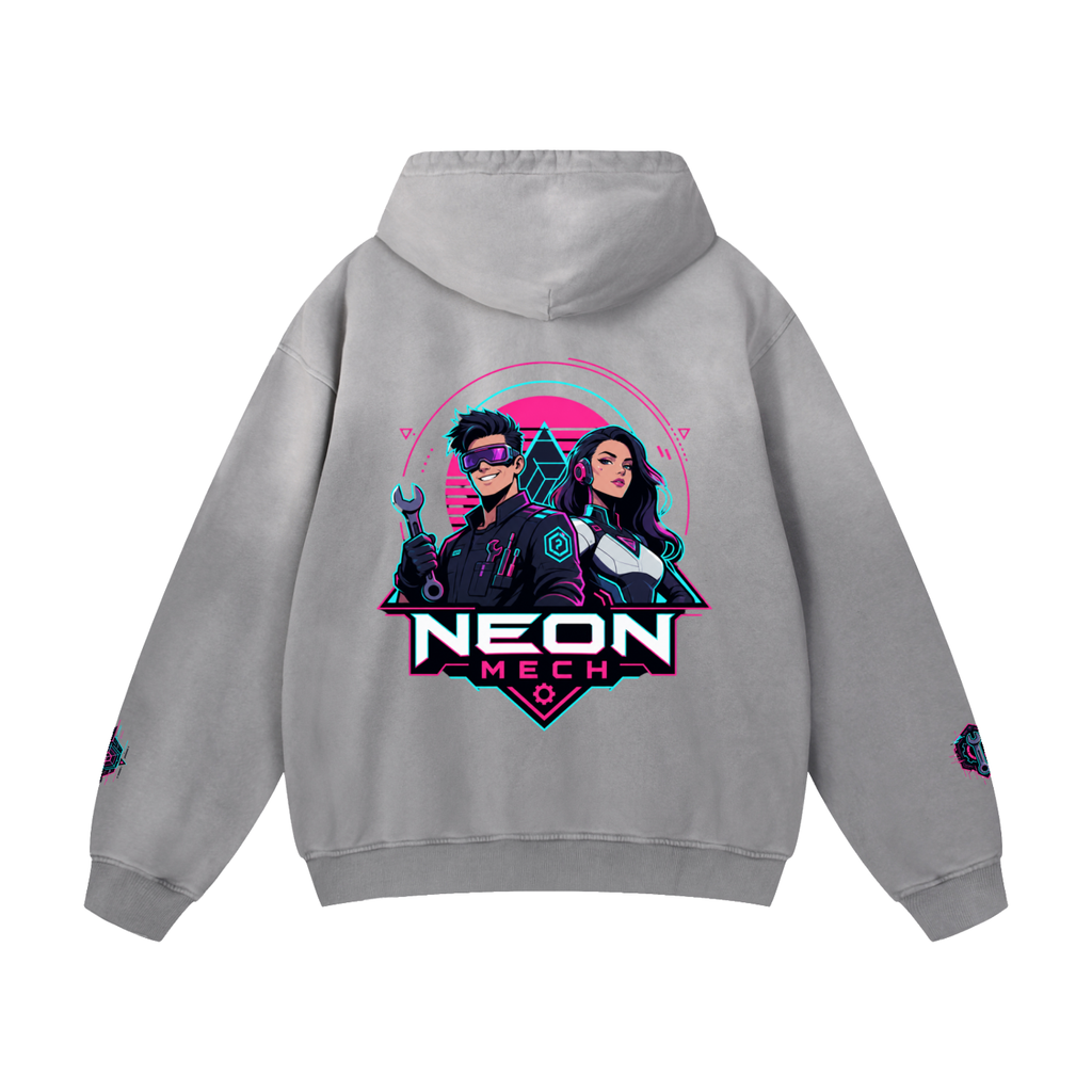 NEON MECHANIC Heavyweight Sunfade Oversized Hoodie