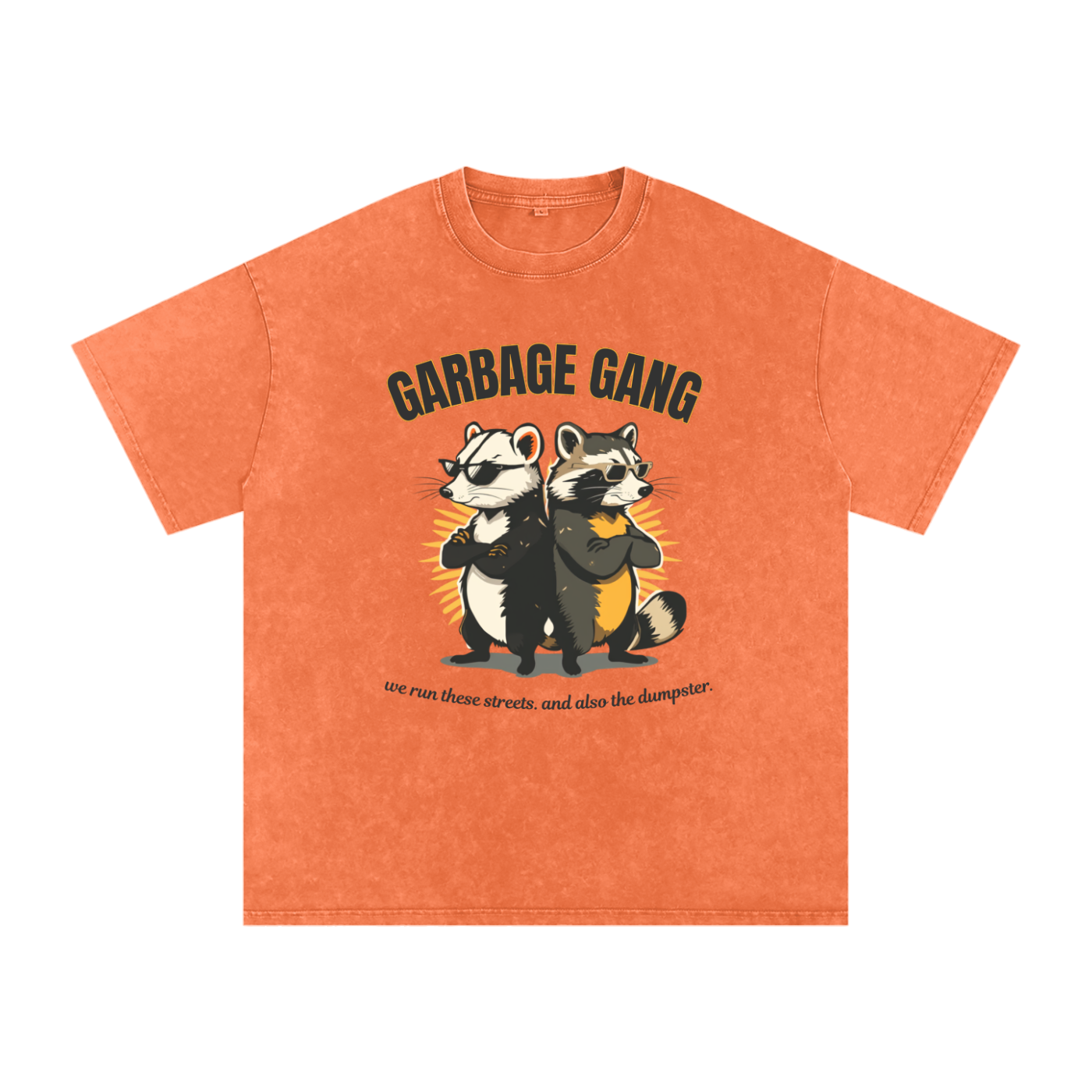 Garbage Gang | Funny Raccoon Oversized Washed T-Shirt