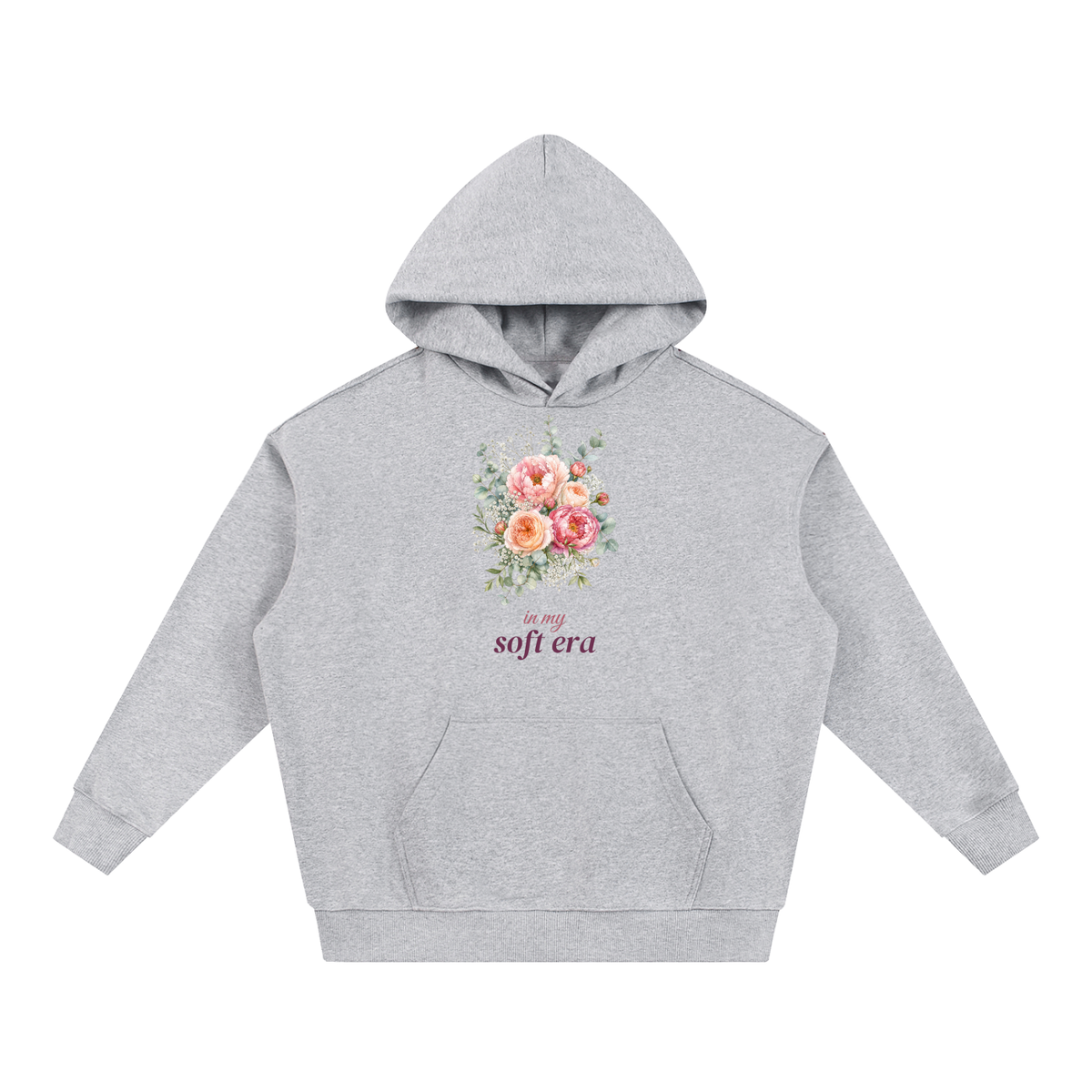 In My Soft Era Hoodie | Peony Floral Watercolor Floral Sweatshirt for Women