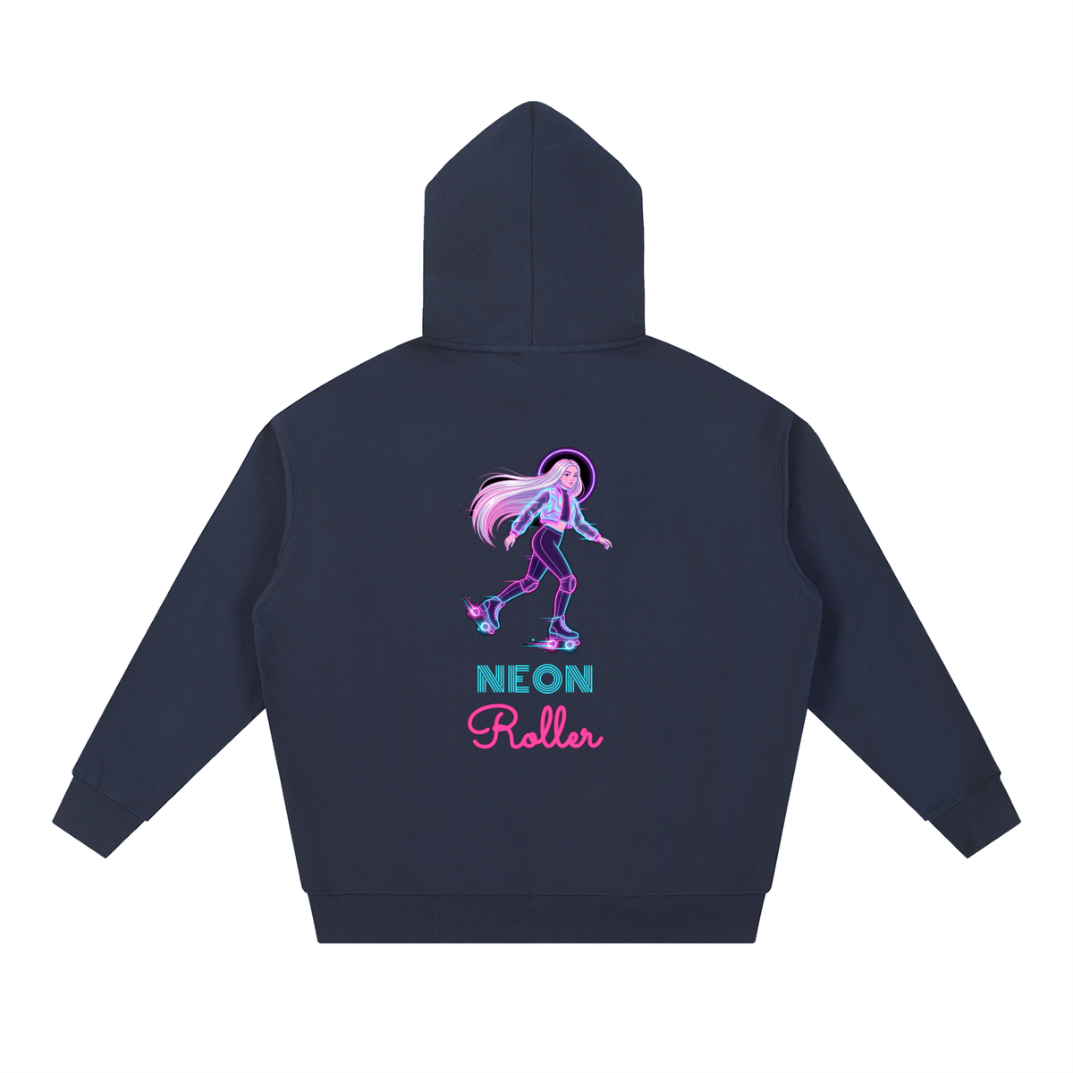 Neon Roller Hoodie, Synthwave Roller Skate Sweatshirt, Glow Roller Girl Skating Gift