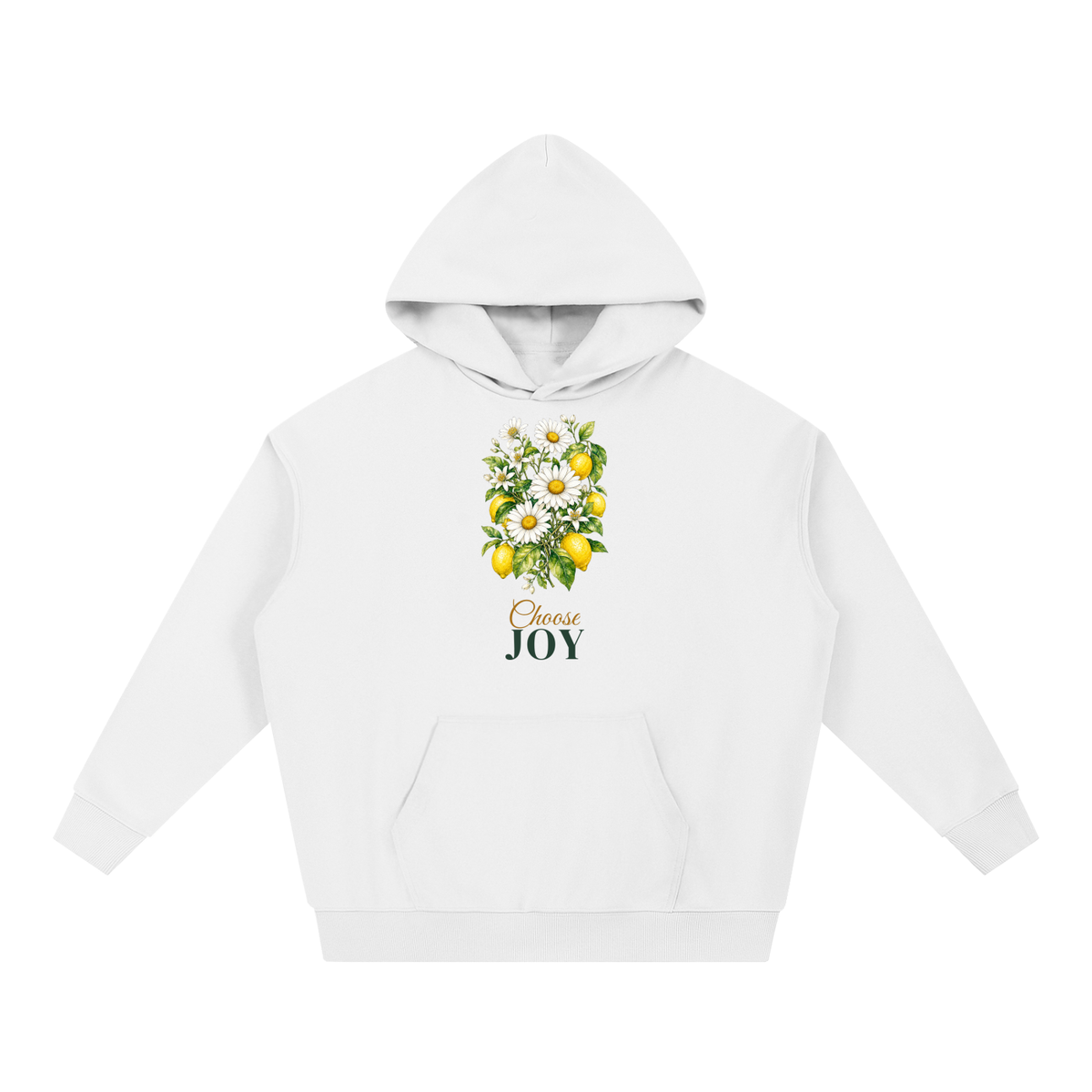 Choose Joy Hoodie | Daisy Lemon Watercolor Floral Sweatshirt for Women