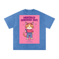 Mentally Checked Out Pink | Funny Cat Oversized T-Shirt