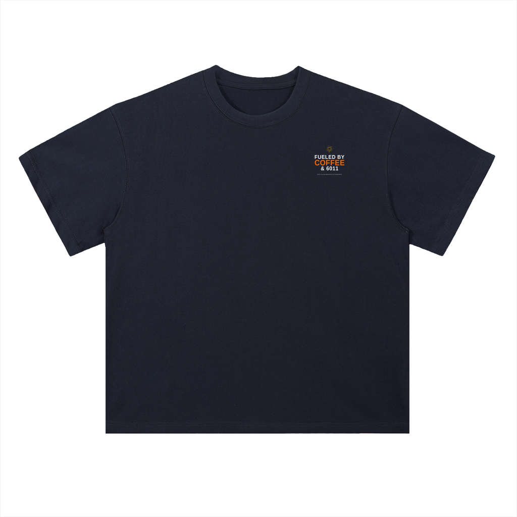 FUELED BY COFFE & 6011 Heavyweight Drop Shoulder Cotton T-Shirt
