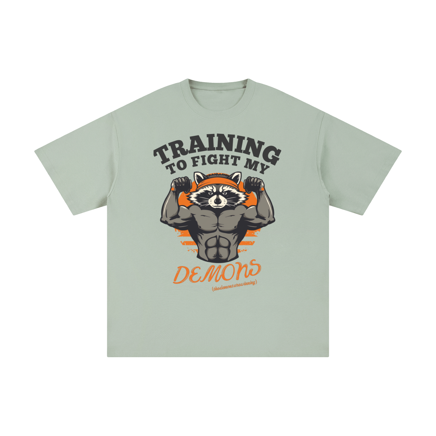Training to Fight My Demons | Raccoon Gym T-Shirt