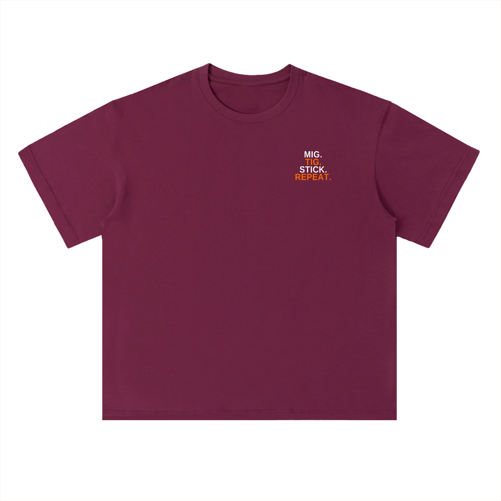 MIG STICK REPEAT Heavyweight Drop Shoulder Cotton T-Shirt