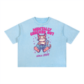 Mentally Checked Out | Funny Cat Boxy Washed T-Shirt