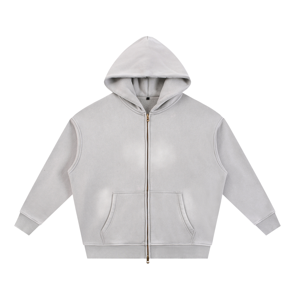 WASTELAND WARRIOR 15 | Dark Sci-Fi Two-Way Zip Boxy Fleece Hoodie