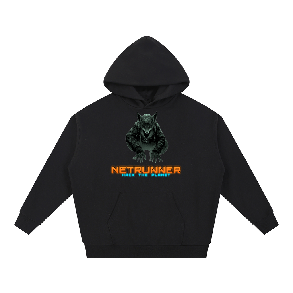 Netrunner Hoodie | Fox Hacker Sci-Fi Graphic Hoodie