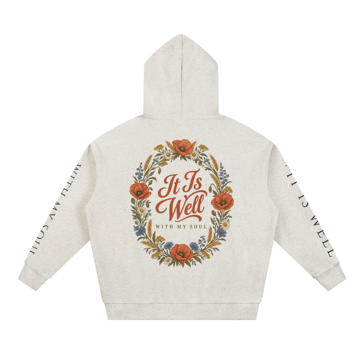 It Is Well With My Soul Hoodie | Vintage Hymn Wildflower Sweatshirt, Christian Botanical Faith Hoodie Gift