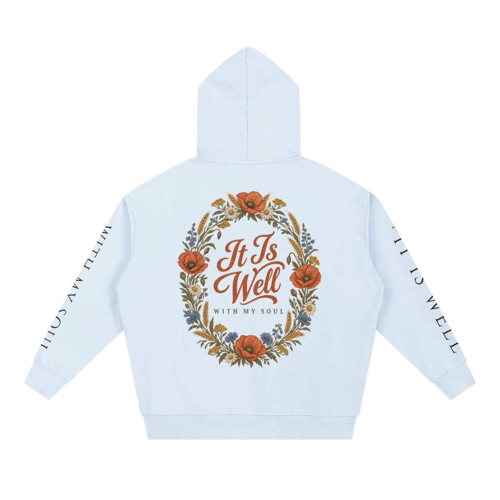It Is Well With My Soul Hoodie | Vintage Hymn Wildflower Sweatshirt, Christian Botanical Faith Hoodie Gift