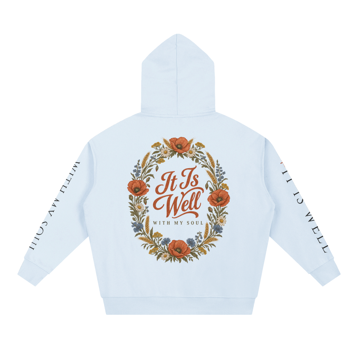 It Is Well With My Soul Hoodie | Vintage Hymn Wildflower Sweatshirt, Christian Botanical Faith Hoodie Gift