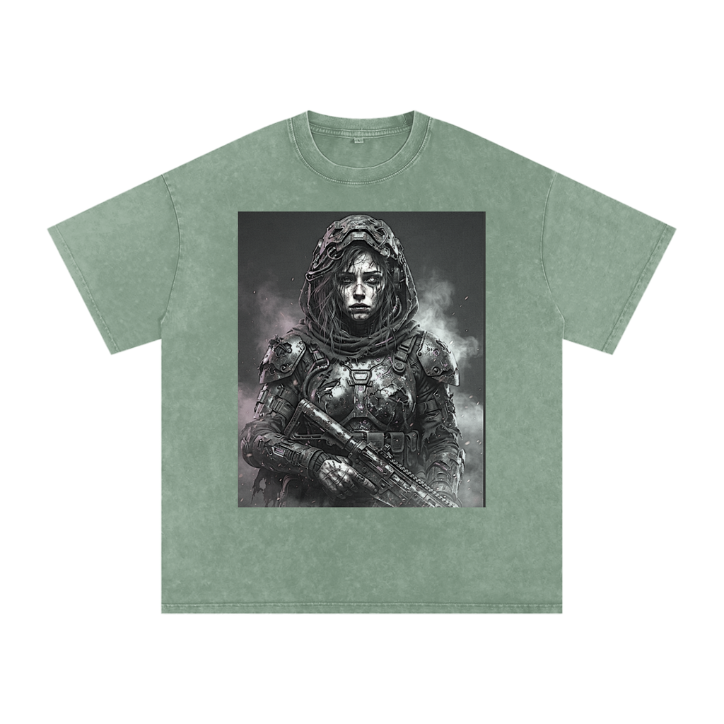 Snow Washed Oversized Cotton T-Shirt