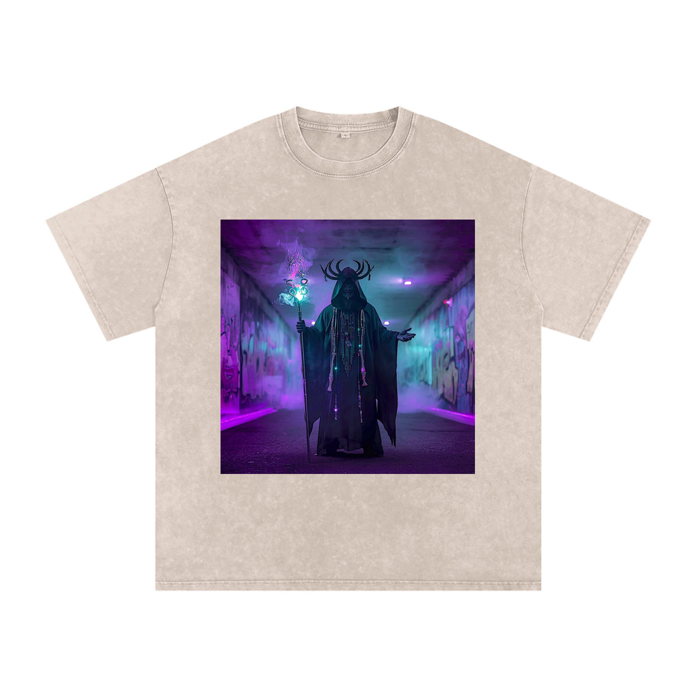 +Snow Washed Oversized Cotton T-Shirt